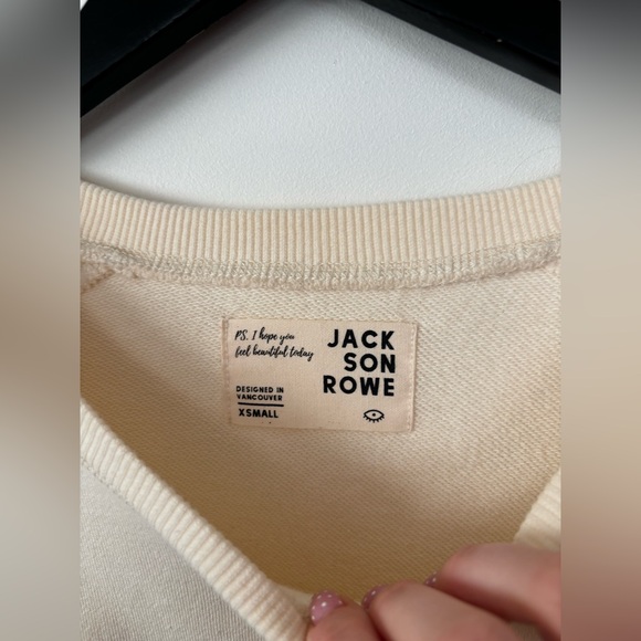 Jackson Rowe Larrea Cream Long Sleeve Sweatshirt Dress Sz XS - Picture 7 of 7